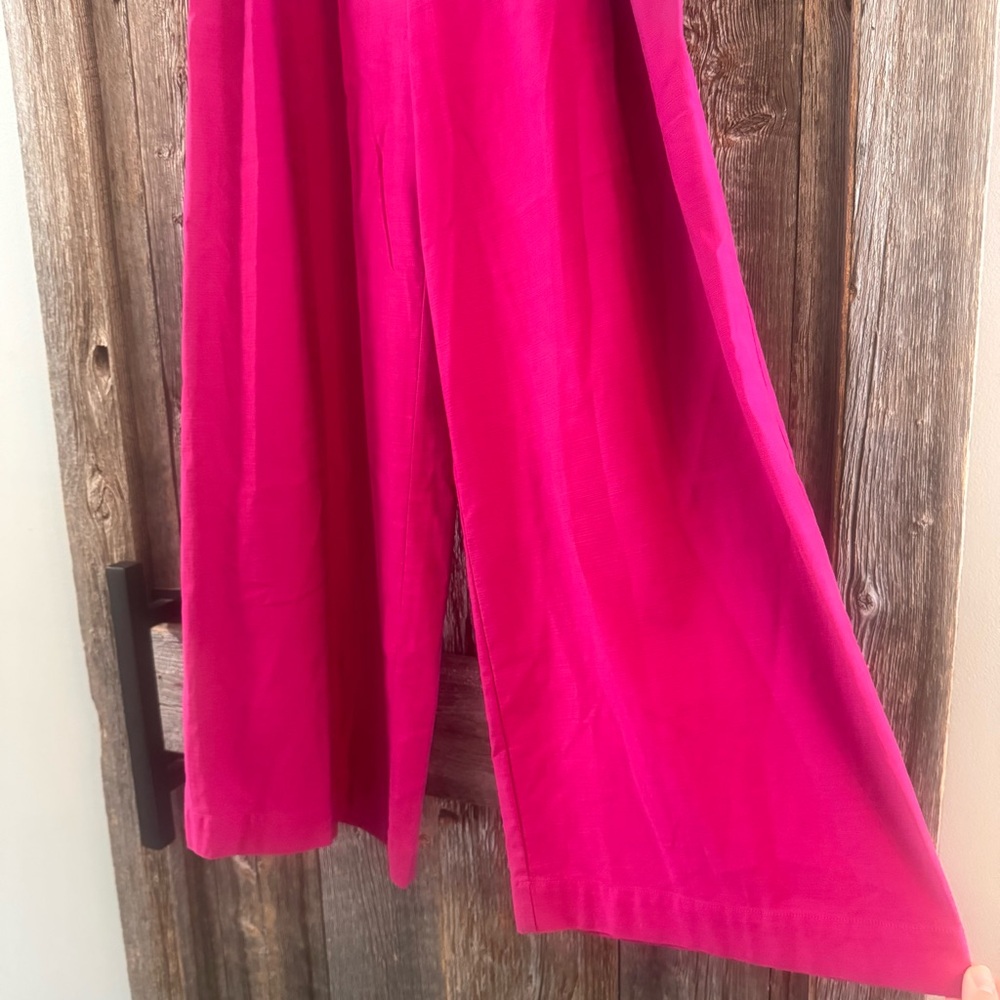 Anthropologie Wide Leg Corset Pants Orchid Purple High Waist Pleated Size 2 - Picture 4 of 9